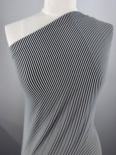 Printed Lycra - Black Stripes - 150cm