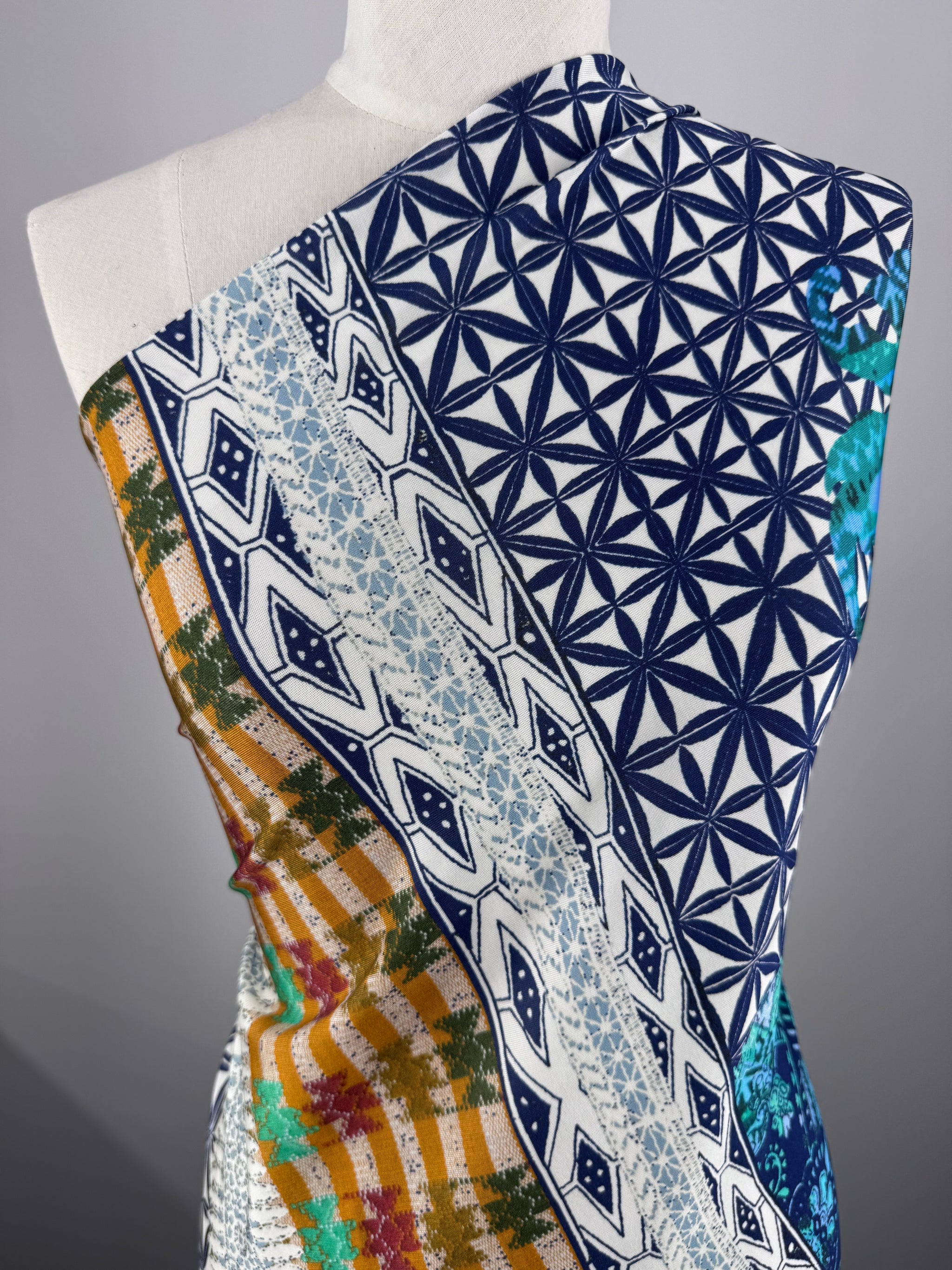 Viscose Knit - Geo Ikat - 140cm