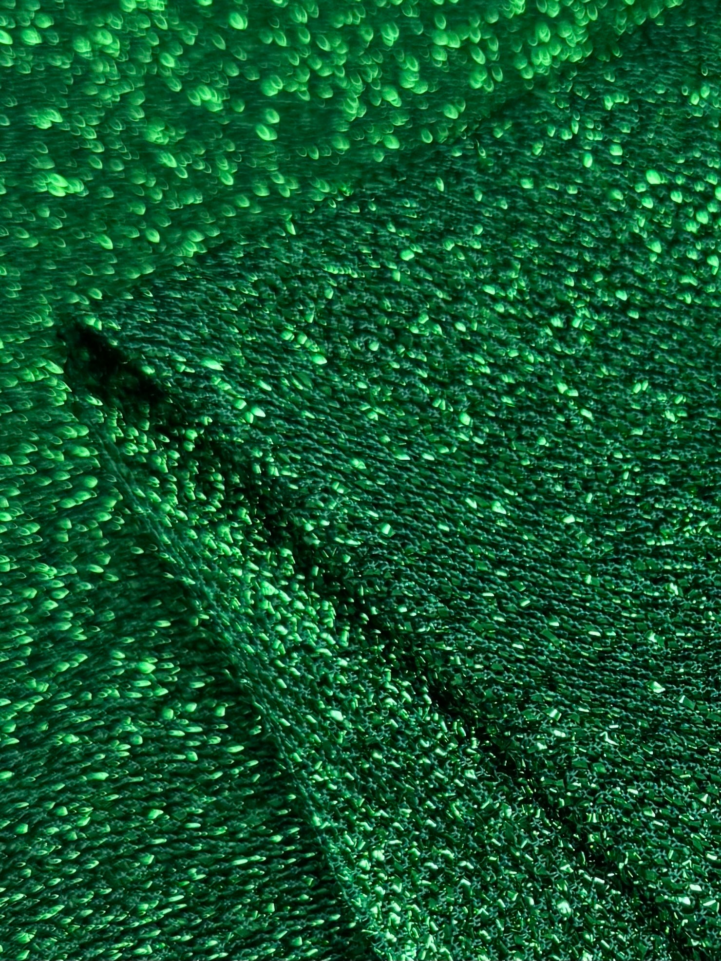 Lurex Stretch Knit - Green Sparkle - 155cm