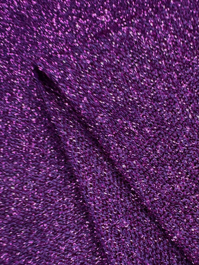 Lurex Stretch Knit - Plum - 155cm