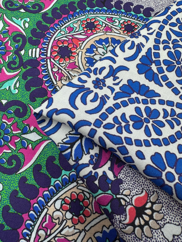 Border Viscose Rayon - Moroccan Bloom - 144cm