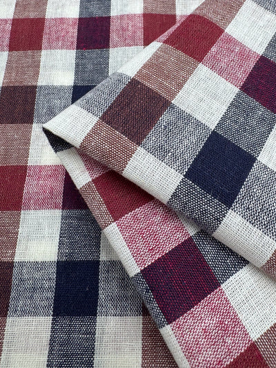 Linen Blend - Harbour Plaid - 145cm