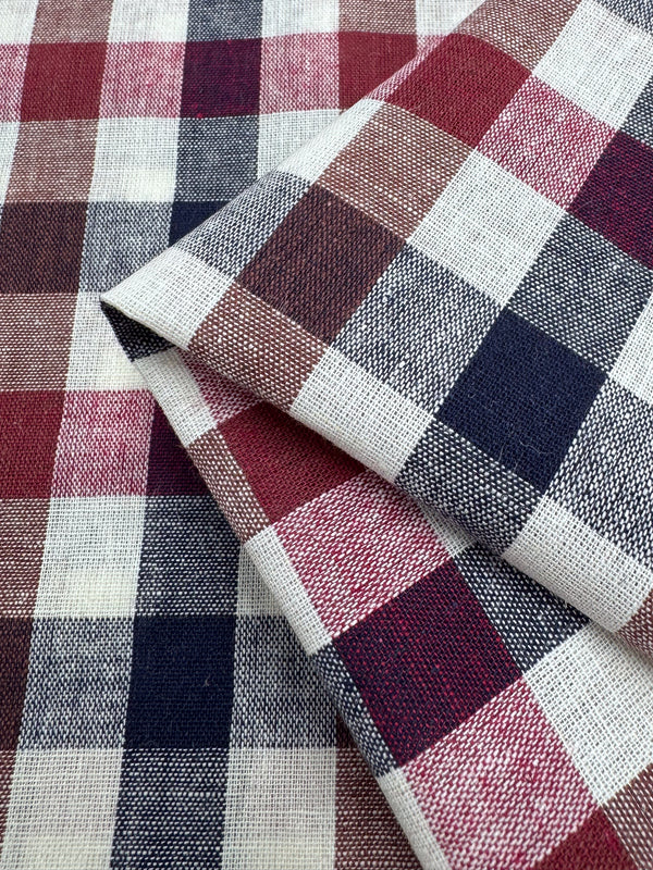 Linen Blend - Harbour Plaid - 145cm