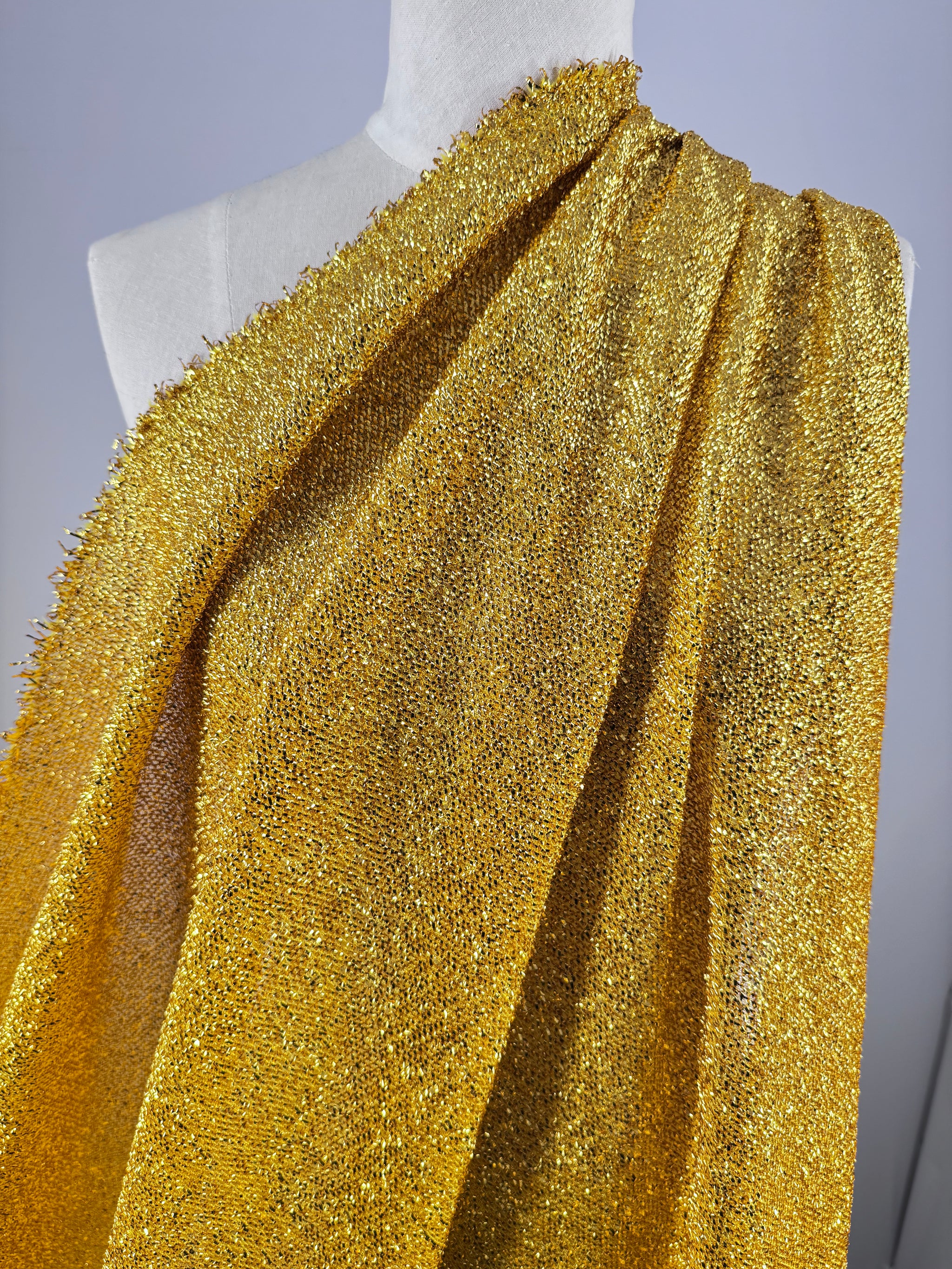 Lurex Stretch Knit - Gold - 155cm