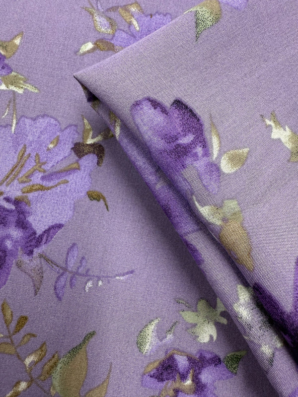 Designer Rayon - Violet Bloom - 146cm