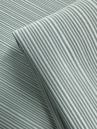 Close-up of Corded Rib Upholstery - Aqua Nu 82 by Super Cheap Fabrics, featuring premium light blue Australian fabric with vertical ribbed texture and fine, evenly spaced lines—ideal for high-end upholstery. Width: 144cm.