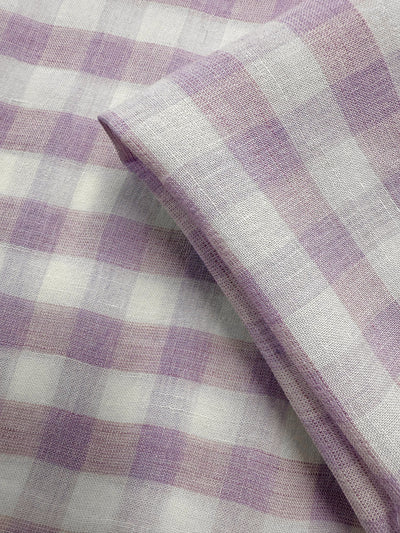 Pure Linen Voile - Lilac Gingham Check - 165cm