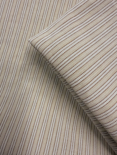 Stretch Linen - Oat Stripe - 130cm