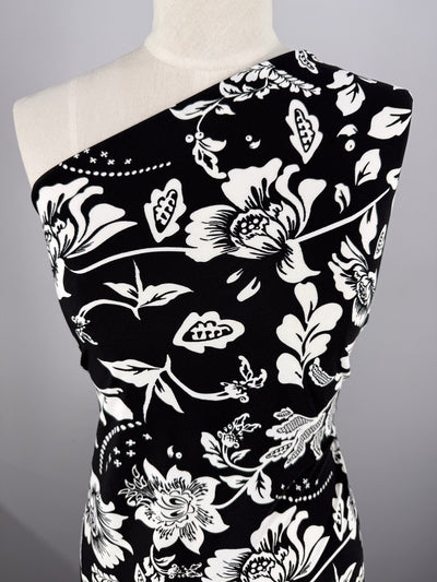 Printed Lycra - Monochrome Botanica - 150cm