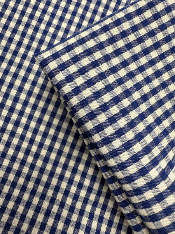 Printed Poplin - Classic Navy Gingham - 150cm