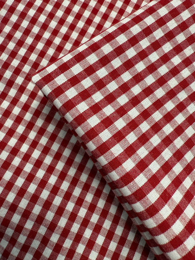 Printed Poplin - Cherry Gingham - 150cm