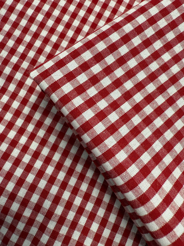 Printed Poplin - Cherry Gingham - 150cm