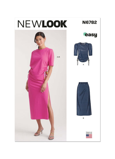 Pattern - NEW LOOK - 6782 - Misses’ Knit Top and Skirt