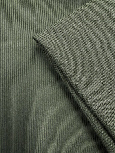 Rib Knit 2x2 - Deep Lichen Green - 150cm