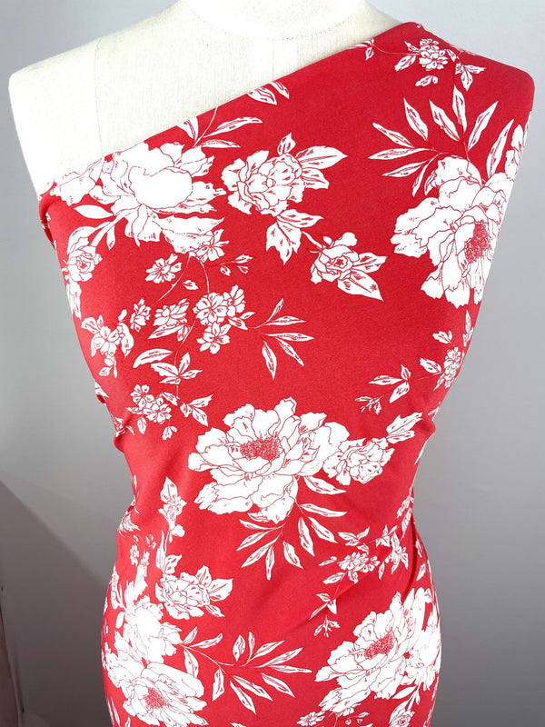 Printed Lycra - Cherry Flora - 150cm
